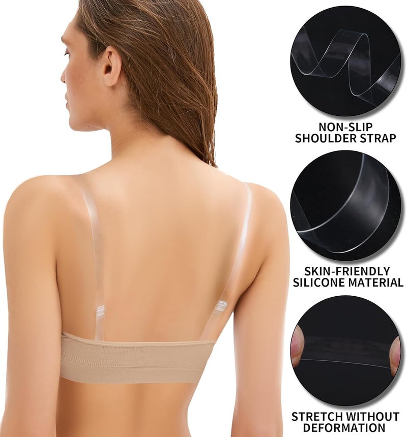 iMucci Clear Bra Straps 5Pairs Adjustable Clear Strap Invisible Bra Straps Non-Slip Shoulder Strap - Image 3